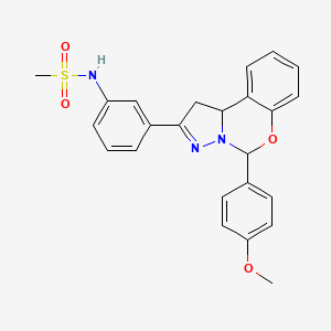 N-(3-(5-(4-methoxyphenyl)-5,10b-dihydro-1H-benzo[e]pyrazolo[1,5-c][1,3]oxazin-2-yl)phenyl)methanesulfonamide