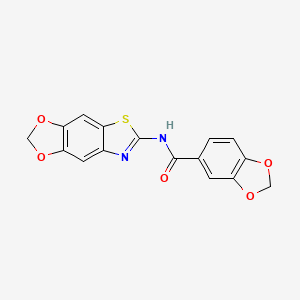 molecular formula C16H10N2O5S B2506435 N-([1,3]dioxolo[4,5-f][1,3]benzothiazol-6-yl)-1,3-benzodioxole-5-carboxamide CAS No. 922085-80-1