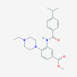 molecular formula C24H31N3O3 B250647 METHYL 4-(4-ETHYLPIPERAZIN-1-YL)-3-(4-ISOPROPYLBENZAMIDO)BENZOATE 