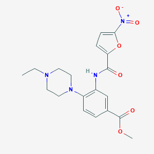 molecular formula C19H22N4O6 B250649 METHYL 4-(4-ETHYLPIPERAZIN-1-YL)-3-(5-NITROFURAN-2-AMIDO)BENZOATE 