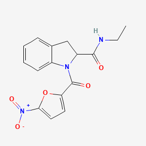 N-ethyl-1-(5-nitrofuran-2-carbonyl)indoline-2-carboxamide