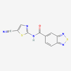 molecular formula C11H5N5OS2 B2506503 N-(5-cyano-1,3-thiazol-2-yl)-2,1,3-benzothiadiazole-5-carboxamide CAS No. 1251614-09-1