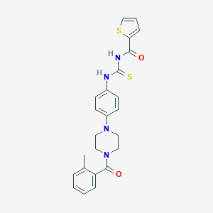 molecular formula C24H24N4O2S2 B250653 N-{4-[4-(2-methylbenzoyl)-1-piperazinyl]phenyl}-N'-(2-thienylcarbonyl)thiourea 