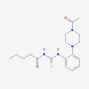 molecular formula C18H26N4O2S B250655 N-[[2-(4-acetylpiperazin-1-yl)phenyl]carbamothioyl]pentanamide 