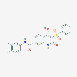 N-(3,4-dimethylphenyl)-4-hydroxy-2-oxo-3-(phenylsulfonyl)-1,2-dihydroquinoline-7-carboxamide