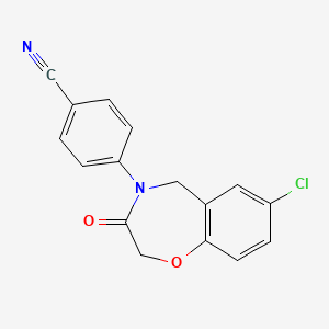 molecular formula C16H11ClN2O2 B2506581 4-(7-chloro-3-oxo-2,3-dihydro-1,4-benzoxazepin-4(5H)-yl)benzonitrile CAS No. 1357962-58-3