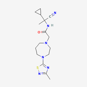 molecular formula C16H24N6OS B2506629 N-(1-cyano-1-cyclopropylethyl)-2-[4-(3-methyl-1,2,4-thiadiazol-5-yl)-1,4-diazepan-1-yl]acetamide CAS No. 1423624-73-0