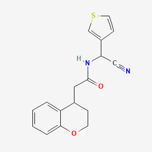 molecular formula C17H16N2O2S B2506691 N-[Cyano(thiophen-3-yl)methyl]-2-(3,4-dihydro-2H-chromen-4-yl)acetamide CAS No. 1385452-79-8