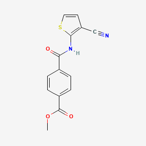 molecular formula C14H10N2O3S B2506720 Methyl 4-[(3-cyanothiophen-2-yl)carbamoyl]benzoate CAS No. 865545-91-1