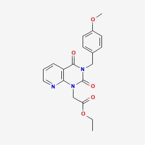 molecular formula C19H19N3O5 B2506736 ethyl 2-{3-[(4-methoxyphenyl)methyl]-2,4-dioxo-1H,2H,3H,4H-pyrido[2,3-d]pyrimidin-1-yl}acetate CAS No. 902966-08-9