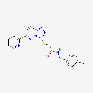 molecular formula C20H18N6OS B2506749 N-[(4-methylphenyl)methyl]-2-{[6-(pyridin-2-yl)-[1,2,4]triazolo[4,3-b]pyridazin-3-yl]sulfanyl}acetamide CAS No. 891105-77-4