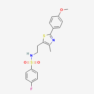 4-fluoro-N-[2-[2-(4-methoxyphenyl)-4-methyl-1,3-thiazol-5-yl]ethyl]benzenesulfonamide
