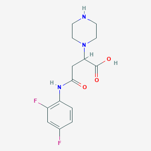 4-((2,4-Difluorophenyl)amino)-4-oxo-2-(piperazin-1-yl)butanoic acid
