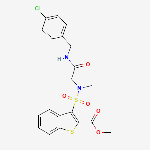 molecular formula C20H19ClN2O5S2 B2506798 methyl 3-[({[(4-chlorophenyl)methyl]carbamoyl}methyl)(methyl)sulfamoyl]-1-benzothiophene-2-carboxylate CAS No. 946292-91-7