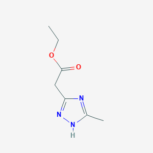 molecular formula C7H11N3O2 B025068 Ethyl 2-(5-methyl-4H-1,2,4-triazol-3-yl)acetate CAS No. 100187-10-8