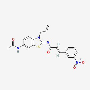 (2E,NZ)-N-(6-acetamido-3-allylbenzo[d]thiazol-2(3H)-ylidene)-3-(3-nitrophenyl)acrylamide