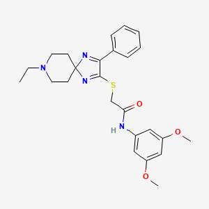 N-(3,5-dimethoxyphenyl)-2-((8-ethyl-3-phenyl-1,4,8-triazaspiro[4.5]deca-1,3-dien-2-yl)thio)acetamide