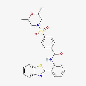 N-(2-(benzo[d]thiazol-2-yl)phenyl)-4-((2,6-dimethylmorpholino)sulfonyl)benzamide