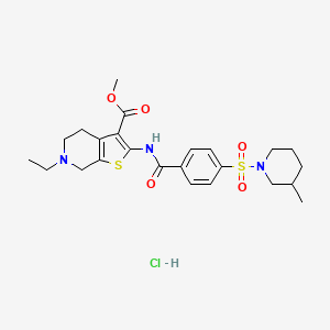 Methyl 6-ethyl-2-(4-((3-methylpiperidin-1-yl)sulfonyl)benzamido)-4,5,6,7-tetrahydrothieno[2,3-c]pyridine-3-carboxylate hydrochloride