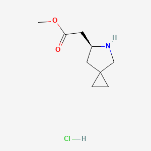 molecular formula C9H16ClNO2 B2506885 Methyl (S)-2-(5-azaspiro[2.4]heptan-6-yl)acetate hydrochloride CAS No. 2219353-86-1