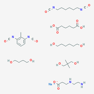 Sodium;3-(2-aminoethylamino)propanoate;butane-1,4-diol;1,6-diisocyanatohexane;1,3-diisocyanato-2-methylbenzene;2,2-dimethylpropane-1,3-diol;hexanedioic acid;hexane-1,6-diol