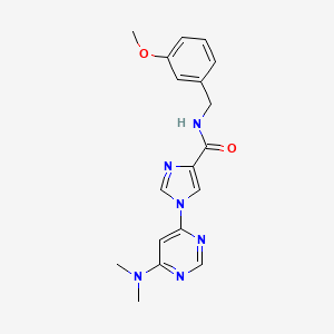 molecular formula C18H20N6O2 B2506935 1-[6-(dimethylamino)-4-pyrimidinyl]-N~4~-(3-methoxybenzyl)-1H-imidazole-4-carboxamide CAS No. 1251707-77-3
