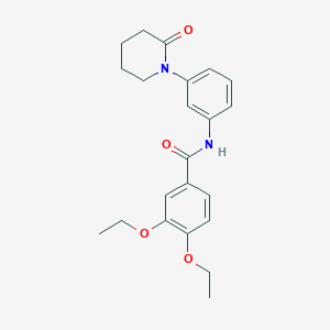 molecular formula C22H26N2O4 B2506947 3,4-diethoxy-N-[3-(2-oxopiperidin-1-yl)phenyl]benzamide CAS No. 942014-00-8