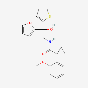 molecular formula C21H21NO4S B2507018 N-(2-(furan-2-yl)-2-hydroxy-2-(thiophen-2-yl)ethyl)-1-(2-methoxyphenyl)cyclopropanecarboxamide CAS No. 2034263-91-5