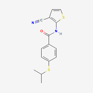 molecular formula C15H14N2OS2 B2507022 N-(3-cyanothiophen-2-yl)-4-(isopropylthio)benzamide CAS No. 941932-22-5