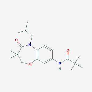 molecular formula C20H30N2O3 B2507041 N-(5-isobutyl-3,3-dimethyl-4-oxo-2,3,4,5-tetrahydrobenzo[b][1,4]oxazepin-8-yl)pivalamide CAS No. 921526-52-5