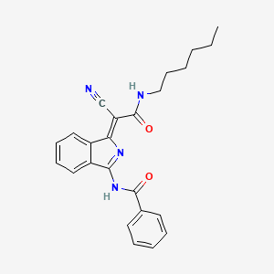 molecular formula C24H24N4O2 B2507044 N-[(1Z)-1-[cyano(hexylcarbamoyl)methylidene]-1H-isoindol-3-yl]benzamide CAS No. 881565-12-4