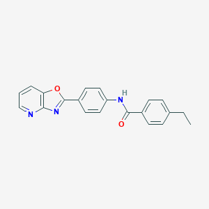 molecular formula C21H17N3O2 B250706 4-ethyl-N-(4-[1,3]oxazolo[4,5-b]pyridin-2-ylphenyl)benzamide 
