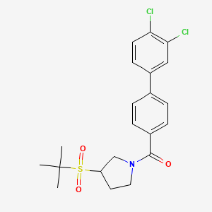 molecular formula C21H23Cl2NO3S B2507068 (3-(Tert-butylsulfonyl)pyrrolidin-1-yl)(3',4'-dichloro-[1,1'-biphenyl]-4-yl)methanone CAS No. 1797965-89-9
