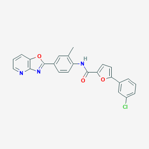 molecular formula C24H16ClN3O3 B250708 5-(3-chlorophenyl)-N-(2-methyl-4-[1,3]oxazolo[4,5-b]pyridin-2-ylphenyl)-2-furamide 