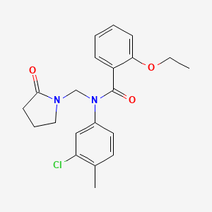 molecular formula C21H23ClN2O3 B2507085 N-(3-chloro-4-methylphenyl)-2-ethoxy-N-[(2-oxopyrrolidin-1-yl)methyl]benzamide CAS No. 852132-15-1
