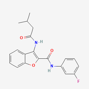 molecular formula C20H19FN2O3 B2507107 N-(3-fluorophenyl)-3-(3-methylbutanamido)-1-benzofuran-2-carboxamide CAS No. 887878-74-2