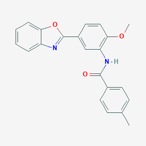 molecular formula C22H18N2O3 B250713 N-[5-(1,3-benzoxazol-2-yl)-2-methoxyphenyl]-4-methylbenzamide 