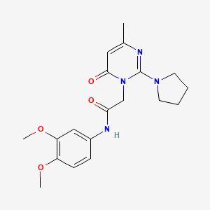 molecular formula C19H24N4O4 B2507132 N-(3,4-dimethoxyphenyl)-2-[4-methyl-6-oxo-2-(pyrrolidin-1-yl)-1,6-dihydropyrimidin-1-yl]acetamide CAS No. 1251559-37-1