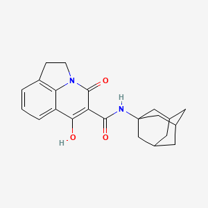molecular formula C22H24N2O3 B2507148 N-(1-adamantyl)-6-hydroxy-4-oxo-1,2-dihydro-4H-pyrrolo[3,2,1-ij]quinoline-5-carboxamide CAS No. 303987-23-7