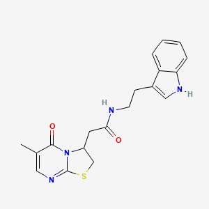 molecular formula C19H20N4O2S B2507186 N-(2-(1H-indol-3-yl)ethyl)-2-(6-methyl-5-oxo-3,5-dihydro-2H-thiazolo[3,2-a]pyrimidin-3-yl)acetamide CAS No. 946346-62-9