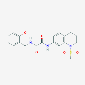 molecular formula C20H23N3O5S B2507189 N-(1-methanesulfonyl-1,2,3,4-tetrahydroquinolin-7-yl)-N'-[(2-methoxyphenyl)methyl]ethanediamide CAS No. 941894-14-0