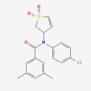 molecular formula C19H18ClNO3S B2507213 N-(4-CHLOROPHENYL)-N-(1,1-DIOXIDO-2,3-DIHYDRO-3-THIOPHENYL)-3,5-DIMETHYLBENZAMIDE CAS No. 863007-15-2