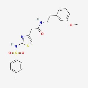 molecular formula C21H23N3O4S2 B2507222 N-(3-methoxyphenethyl)-2-(2-(4-methylphenylsulfonamido)thiazol-4-yl)acetamide CAS No. 921993-85-3