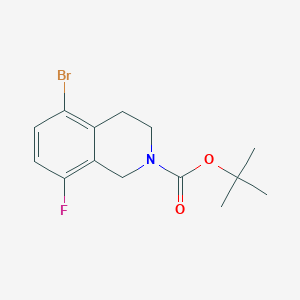 molecular formula C14H17BrFNO2 B2507225 Tert-butyl 5-bromo-8-fluoro-3,4-dihydro-1H-isoquinoline-2-carboxylate CAS No. 2460754-87-2