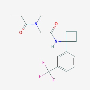 molecular formula C17H19F3N2O2 B2507240 N-Methyl-N-[2-oxo-2-[[1-[3-(trifluoromethyl)phenyl]cyclobutyl]amino]ethyl]prop-2-enamide CAS No. 2201941-14-0