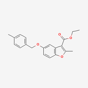 molecular formula C20H20O4 B2507285 Ethyl 2-methyl-5-[(4-methylphenyl)methoxy]-1-benzofuran-3-carboxylate CAS No. 314745-45-4