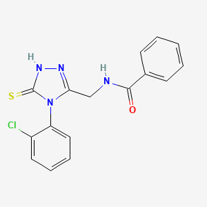 molecular formula C16H13ClN4OS B2507305 N-{[4-(2-chlorophenyl)-5-sulfanylidene-4,5-dihydro-1H-1,2,4-triazol-3-yl]methyl}benzamide CAS No. 392247-43-7