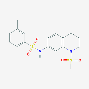 molecular formula C17H20N2O4S2 B2507309 N-(1-methanesulfonyl-1,2,3,4-tetrahydroquinolin-7-yl)-3-methylbenzene-1-sulfonamide CAS No. 946293-25-0