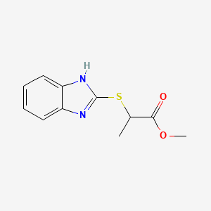 molecular formula C11H12N2O2S B2507314 methyl 2-(1H-1,3-benzodiazol-2-ylsulfanyl)propanoate CAS No. 196391-40-9