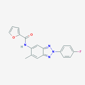 molecular formula C18H13FN4O2 B250732 N-[2-(4-fluorophenyl)-6-methyl-2H-1,2,3-benzotriazol-5-yl]-2-furamide 